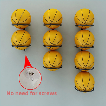 Raft de păstrare a mingilor pentru acasă, montaj pe perete fără găuri, organizator multi-sport pentru baschet, fotbal, volei și badminton — Cod produs Ltao732086521211