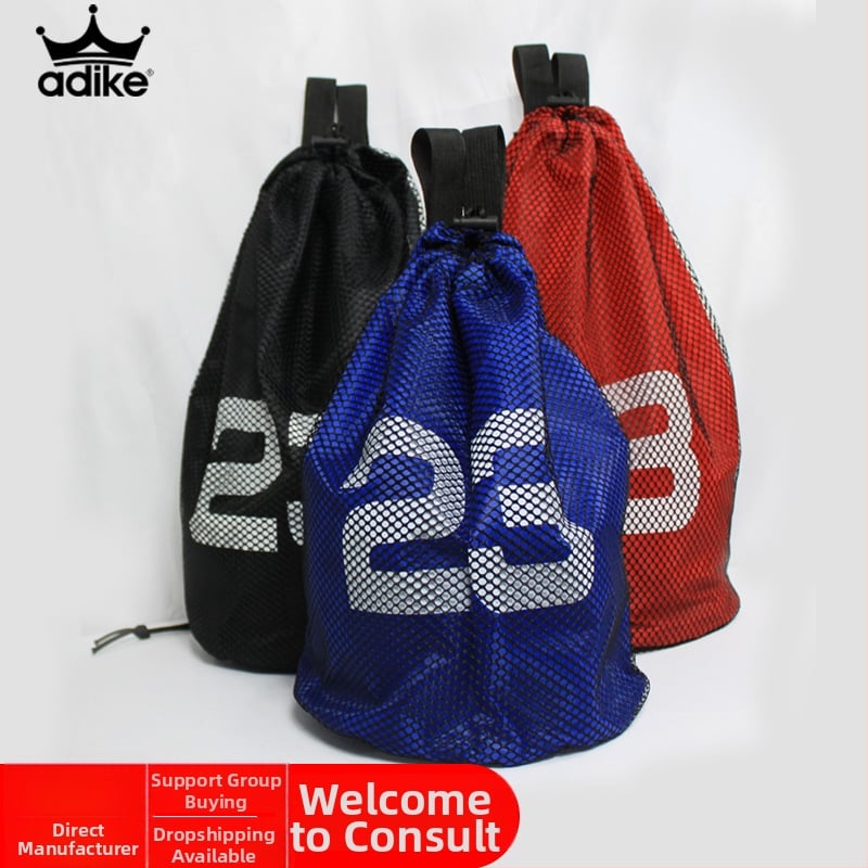 Krepšinio tinklo kuprinė su virvele – pritaikoma su logotipu, tinklinė medžiaga, sportinė kuprinė krepšiniui