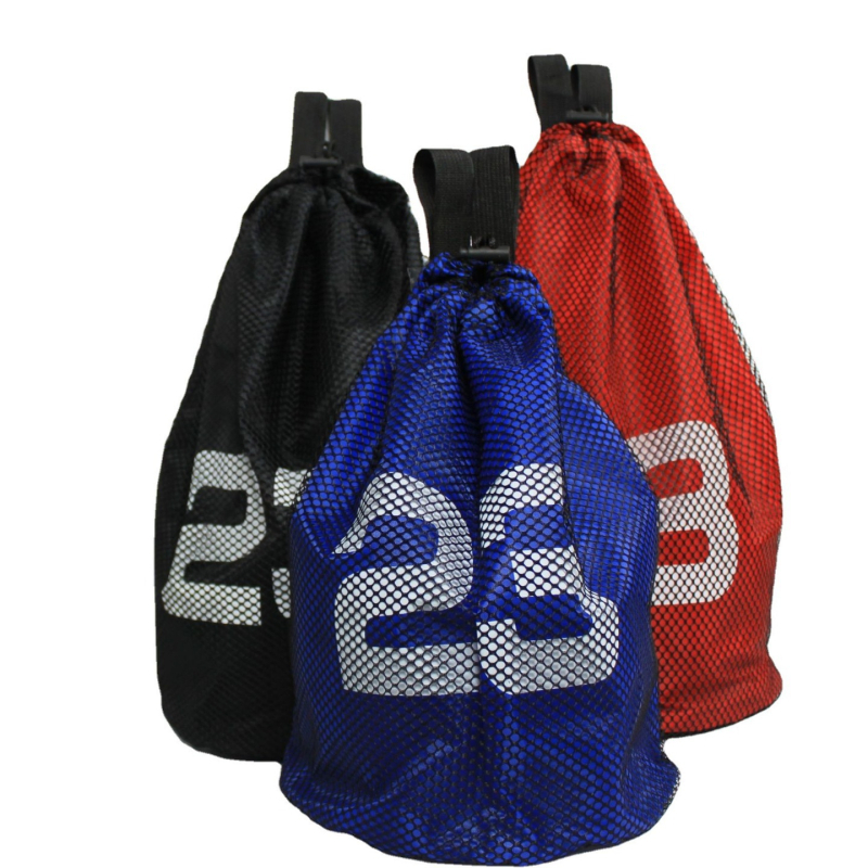 Krepšinio tinklo kuprinė su virvele – pritaikoma su logotipu, tinklinė medžiaga, sportinė kuprinė krepšiniui