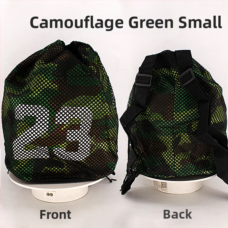 Krepšinio tinklo kuprinė su virvele – pritaikoma su logotipu, tinklinė medžiaga, sportinė kuprinė krepšiniui