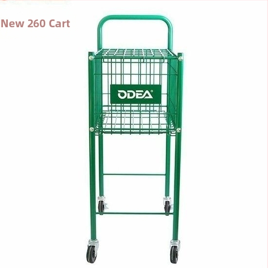 Odea Tenisa bumbu ratiņi – Pārvietojams metāla statīvs, Gumijas materiāls, Riteņi, Bumbu savācējs