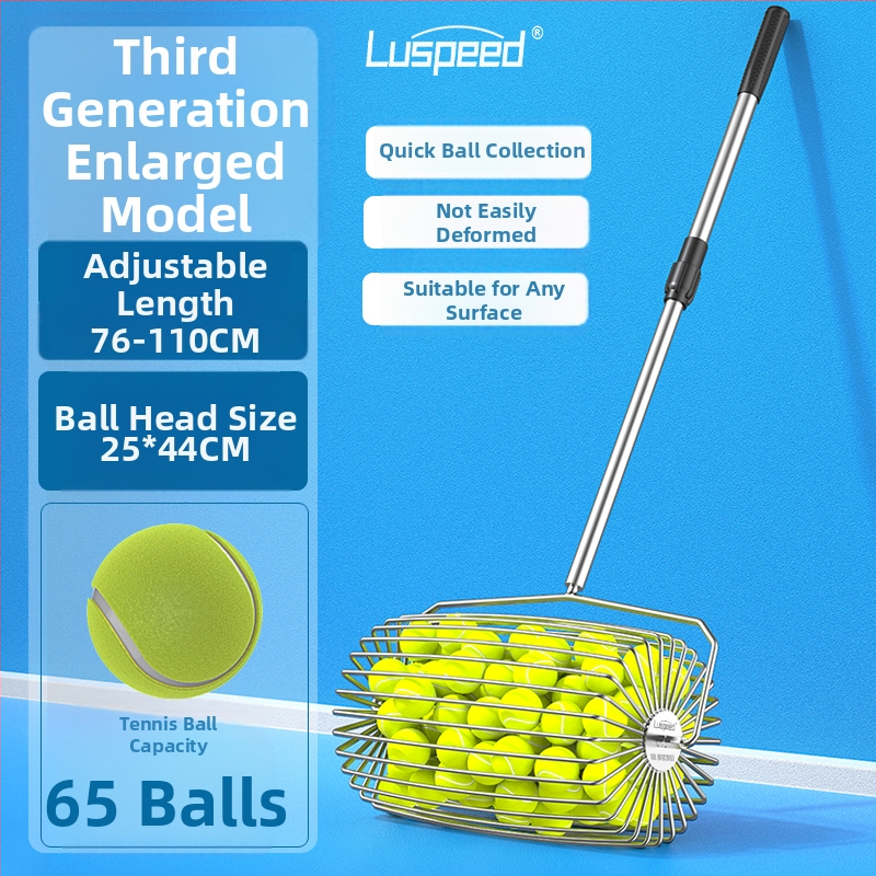 Viegls teleskopiskais tenisa bumbiņu savācējs ar ritināšanas mehānismu