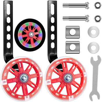 Laste jalgratta abirattad reguleeritava hoidikuga, metallist, vaikne, universaalne