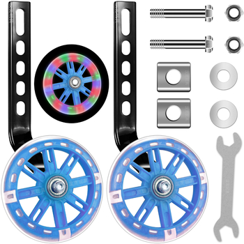 Laste jalgratta abirattad reguleeritava hoidikuga, metallist, vaikne, universaalne