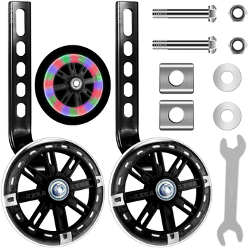 Laste jalgratta abirattad reguleeritava hoidikuga, metallist, vaikne, universaalne