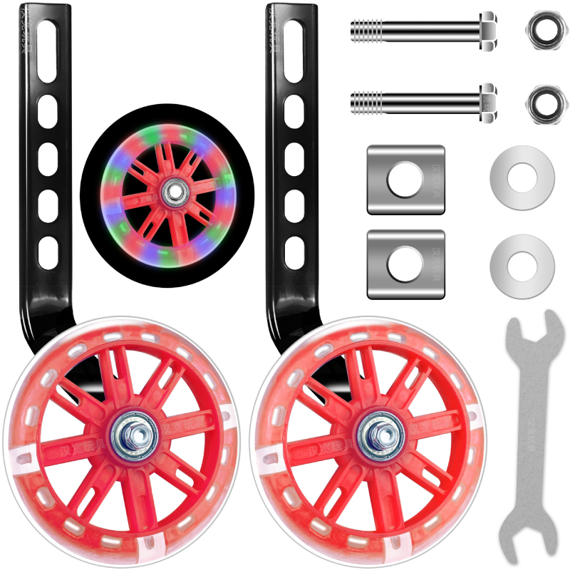 Laste jalgratta abirattad reguleeritava hoidikuga, metallist, vaikne, universaalne