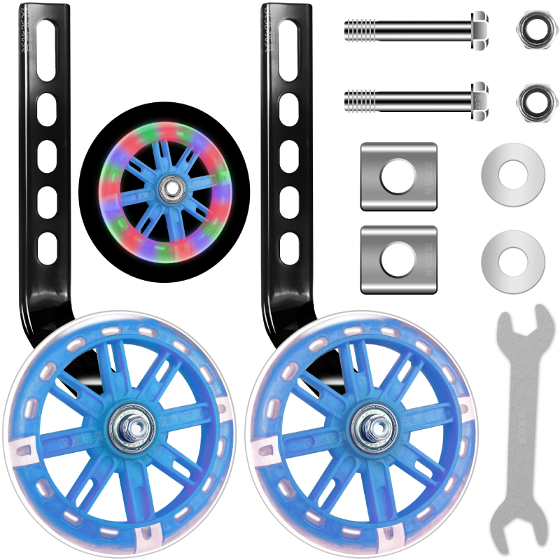 Laste jalgratta abirattad reguleeritava hoidikuga, metallist, vaikne, universaalne