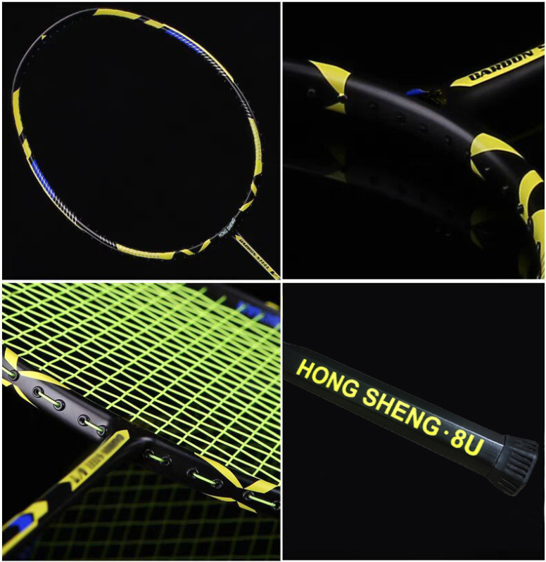 Jednokomorna raketa od karbon vlakana za badminton, duljina 675 mm, drška G5, direktni udar, čvrsti okvir, za amatere