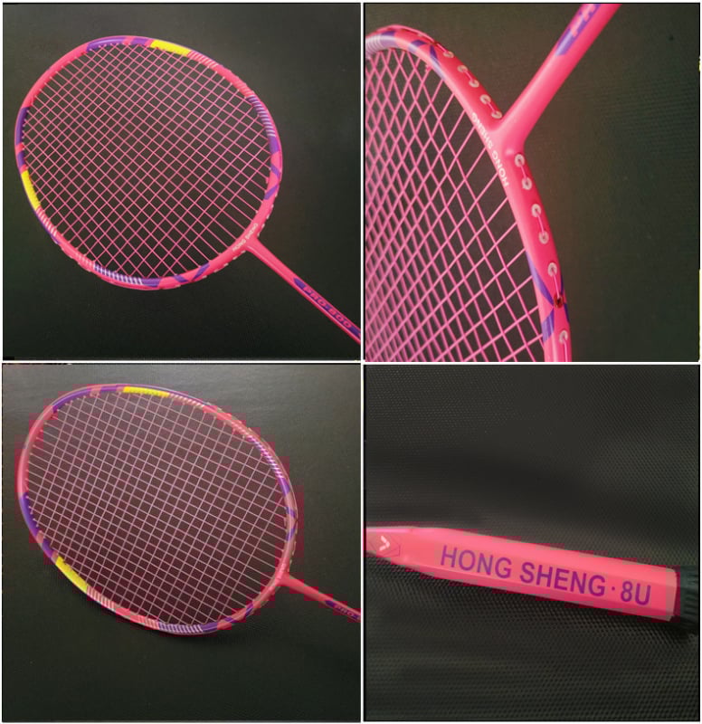 Jednokomorna raketa od karbon vlakana za badminton, duljina 675 mm, drška G5, direktni udar, čvrsti okvir, za amatere