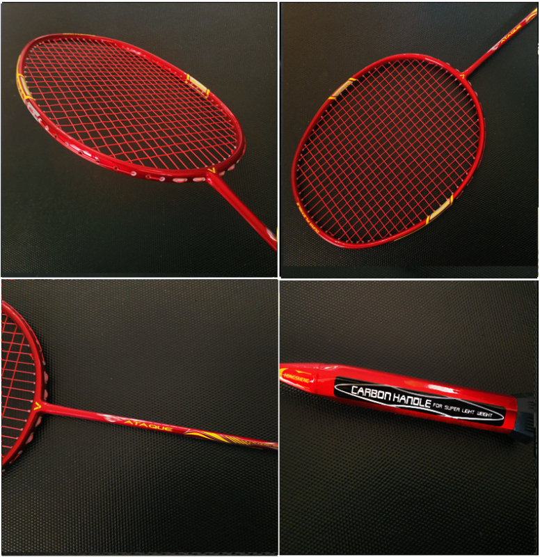 Jednokomorna raketa od karbon vlakana za badminton, duljina 675 mm, drška G5, direktni udar, čvrsti okvir, za amatere