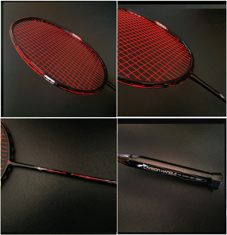 Jednokomorna raketa od karbon vlakana za badminton, duljina 675 mm, drška G5, direktni udar, čvrsti okvir, za amatere