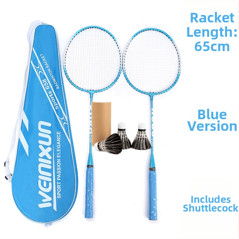 Badmintona rakete pieaugušajiem un bērniem, rāmis no titāna sakausējuma, ārkārtīgi cieta, tiešs trieciens, piemērota badmintonam un tenisam, svars 95-100 g