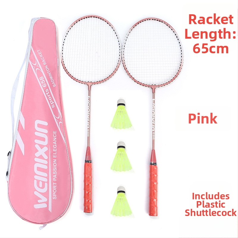 Badmintona rakete pieaugušajiem un bērniem, rāmis no titāna sakausējuma, ārkārtīgi cieta, tiešs trieciens, piemērota badmintonam un tenisam, svars 95-100 g