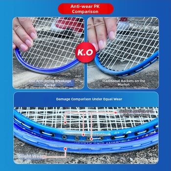 Pieaugušo badminton raketes komplekts ar tērauda rāmi un neilona stīgām