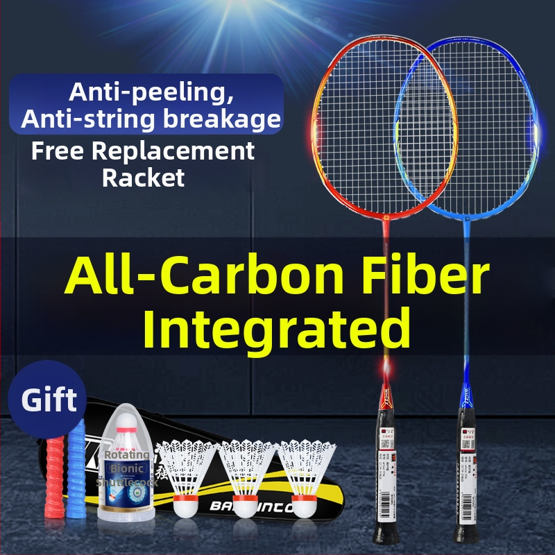 Pieaugušo badminton raketes komplekts ar tērauda rāmi un neilona stīgām