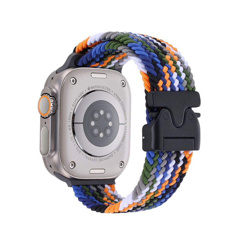 Brățară de ceas împletită din nylon cu cataramă parașută pentru Apple Watch Ultra 2 (Stil sport, 22 g, compatibil cu Apple Watch Ultra 2)