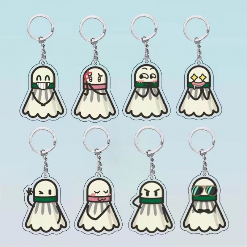 Ključevni lanac s karikaturnim motivom badminton, akrilni privjesak