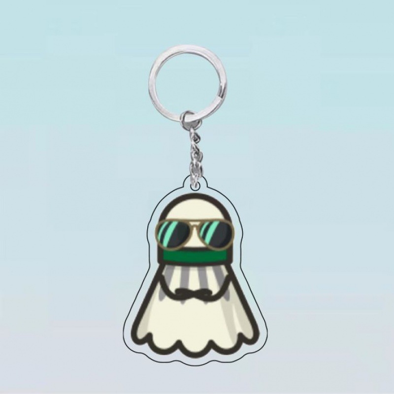 Ključevni lanac s karikaturnim motivom badminton, akrilni privjesak