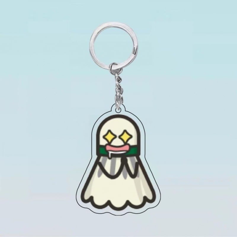 Ključevni lanac s karikaturnim motivom badminton, akrilni privjesak