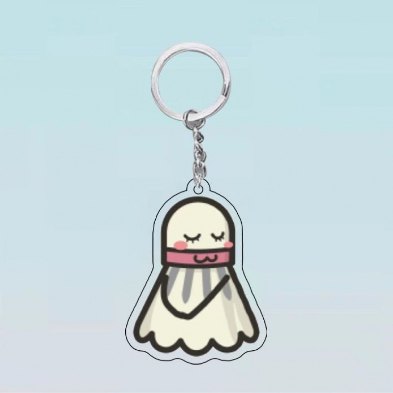 Ključevni lanac s karikaturnim motivom badminton, akrilni privjesak