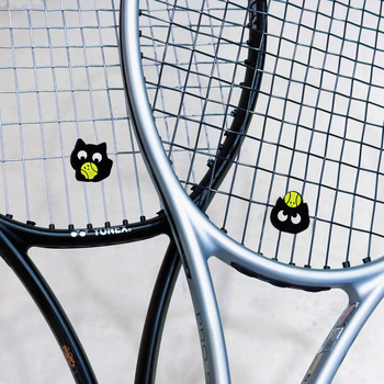 Silicone teniso raketės šoko slopintuvas, dvipusis įrengimas, katės motyvas, stabilizatoriaus sagtis