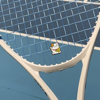 Silicone teniso raketės šoko slopintuvas, dvipusis įrengimas, katės motyvas, stabilizatoriaus sagtis