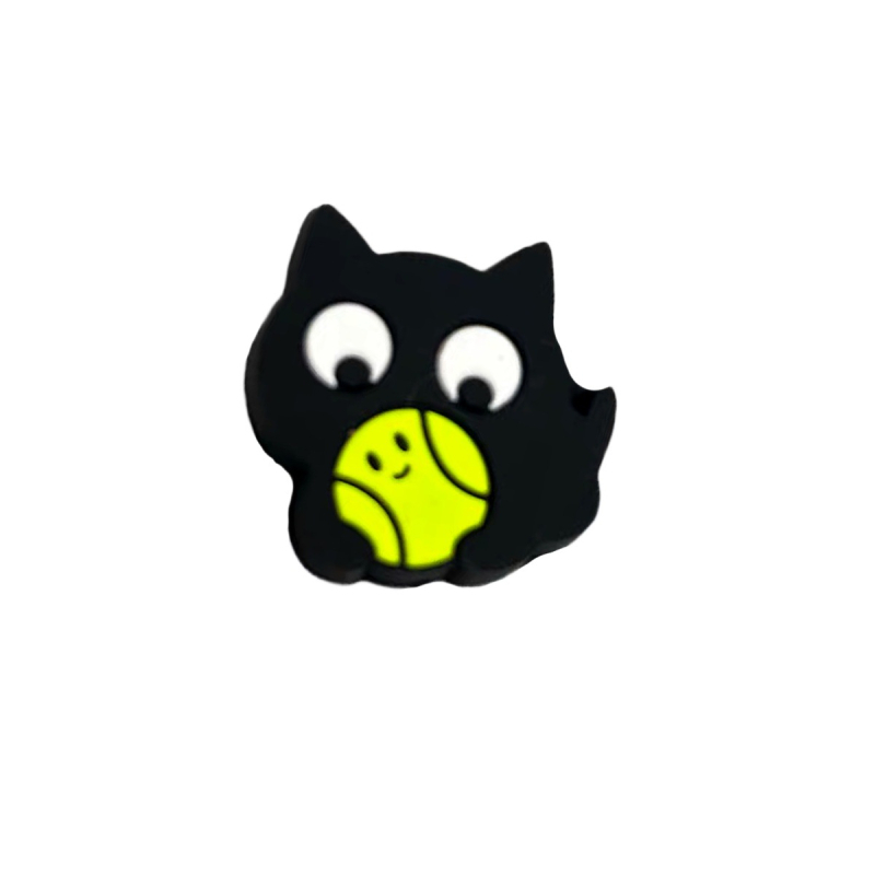 Silicone teniso raketės šoko slopintuvas, dvipusis įrengimas, katės motyvas, stabilizatoriaus sagtis