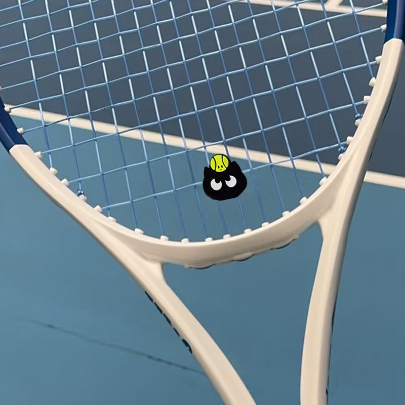 Silicone teniso raketės šoko slopintuvas, dvipusis įrengimas, katės motyvas, stabilizatoriaus sagtis