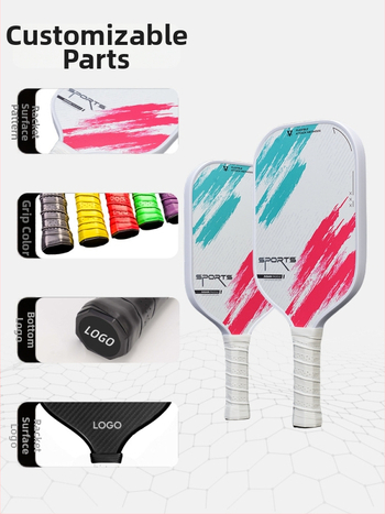 Reket pickleball od staklenih vlakana, jezgro s ćelijastom PP strukturom, trening set s jednom reketa