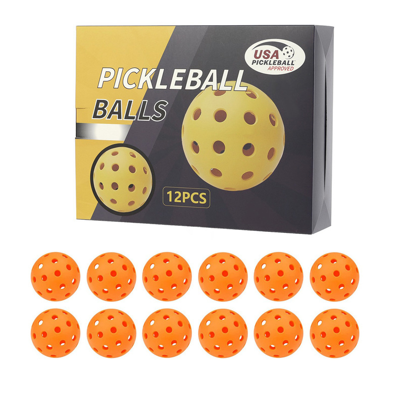 Perforēta pickleball bumba – 26/40 atveres, PE materiāls, svars 330 g, iespēja ar logotipu, zīmols Lingrui style
