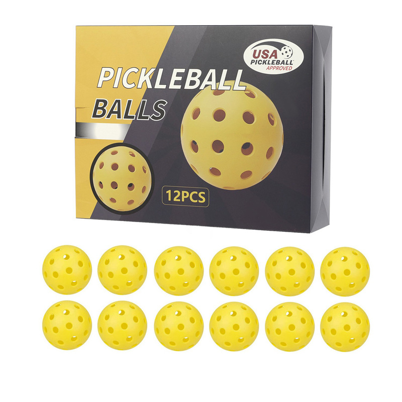 Perforēta pickleball bumba – 26/40 atveres, PE materiāls, svars 330 g, iespēja ar logotipu, zīmols Lingrui style