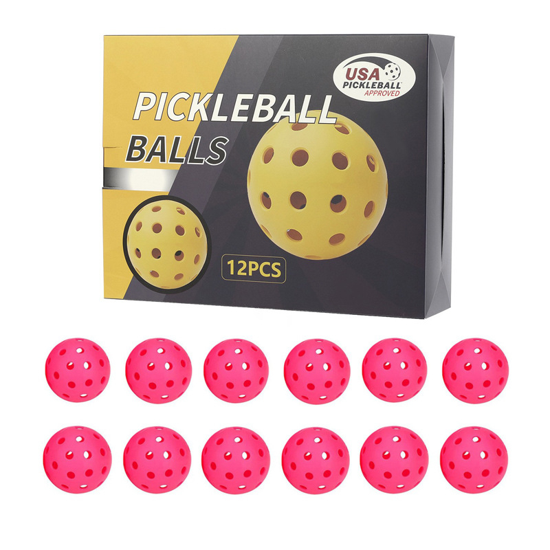 Perforēta pickleball bumba – 26/40 atveres, PE materiāls, svars 330 g, iespēja ar logotipu, zīmols Lingrui style