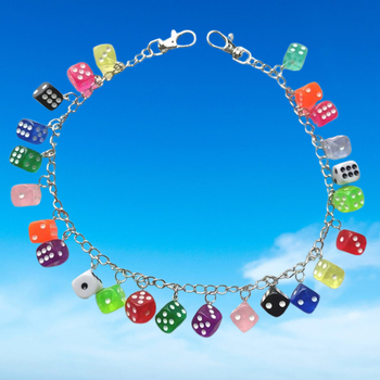 Vidukļa ķēde ar kubveida formu, metāls, spīdīga virsma, hip-hop stils, universāls