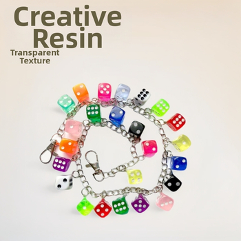 Vidukļa ķēde ar kubveida formu, metāls, spīdīga virsma, hip-hop stils, universāls