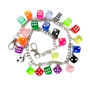 Vidukļa ķēde ar kubveida formu, metāls, spīdīga virsma, hip-hop stils, universāls