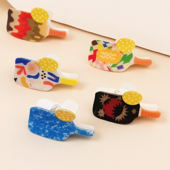 Akril hajcsat teniszütő-stílusban, kézzel készített, nőknek