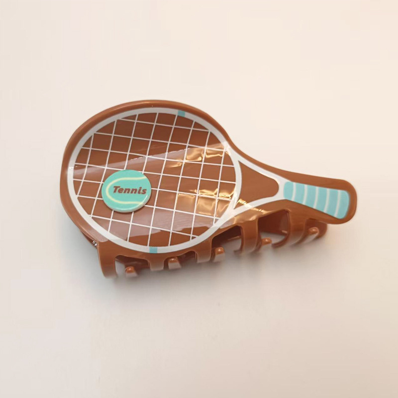 Akril hajcsat teniszütő-stílusban, kézzel készített, nőknek