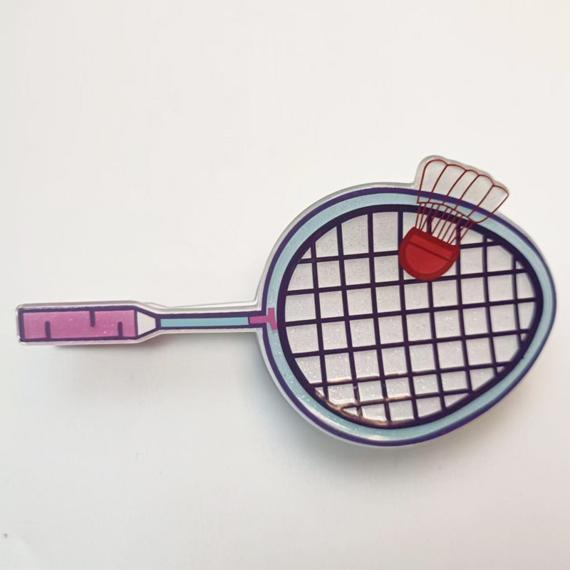 Akril hajcsat teniszütő-stílusban, kézzel készített, nőknek