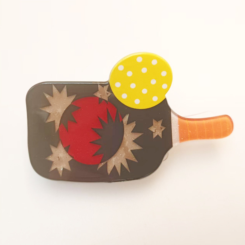 Akril hajcsat teniszütő-stílusban, kézzel készített, nőknek