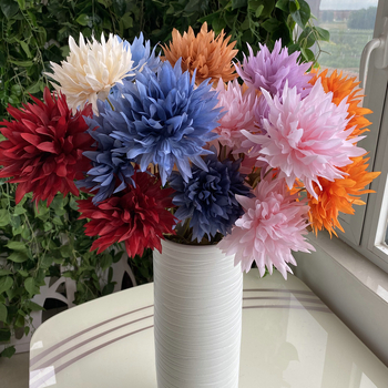 3 galvų liepsnos chrysanthemum Kamuolys iš šilko – vestuvinė dekoracija, nuotraukų rekvizitai, namų ekspozicija (Medžiaga: šilkas; Įvairovė: 1327355784; Panaudojimas: vestuvės, nuotraukų rekvizitai, namų ekspozicija)