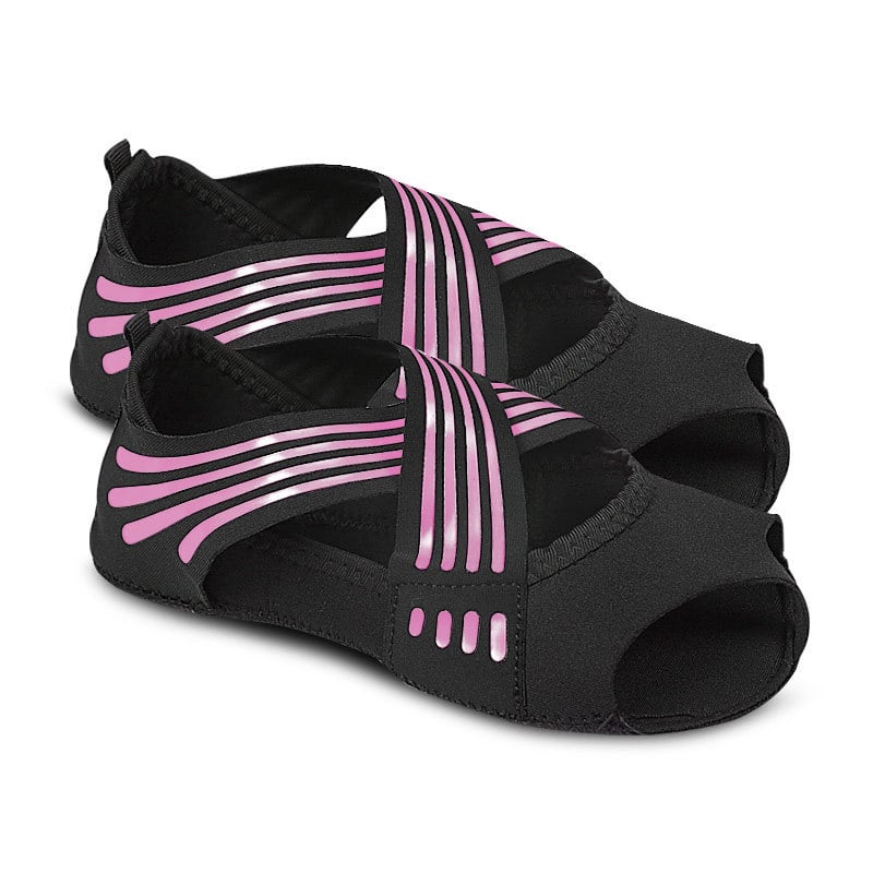 Iekštelpu fitnesa kurpes jogai ar piecu pirkstu un atvērtu pirkstu dizainu, pretslīdēšanas gumijas zole, zems augšējais apvalks, augšdaļa: sintētiskā āda