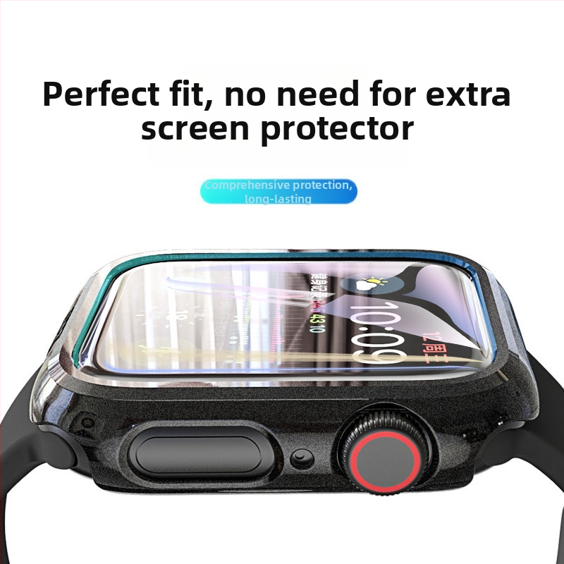 Nutikella kaitsekest iWatch S10 jaoks karastatud klaasiga ekraani kaitsega — PC materjal, 2-in-1 disain, 360° kaitse