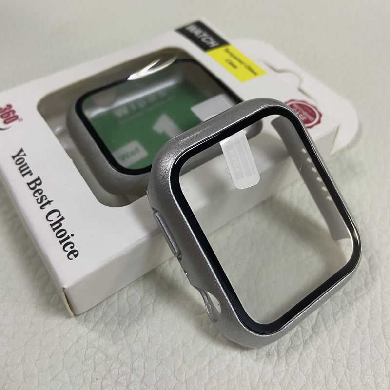 Išmaniojo laikrodžio apsauginis dėklas iWatch S10 su grūdinto stiklo ekrano apsauga — PC medžiaga, 2-in-1 dizainas, 360° apsauga