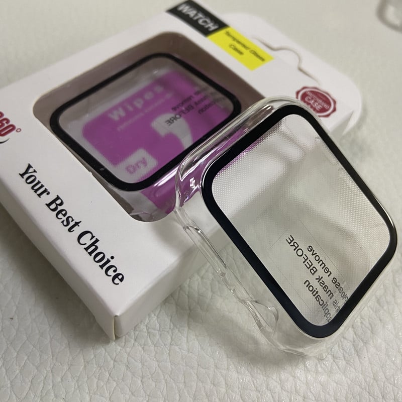 Išmaniojo laikrodžio apsauginis dėklas iWatch S10 su grūdinto stiklo ekrano apsauga — PC medžiaga, 2-in-1 dizainas, 360° apsauga