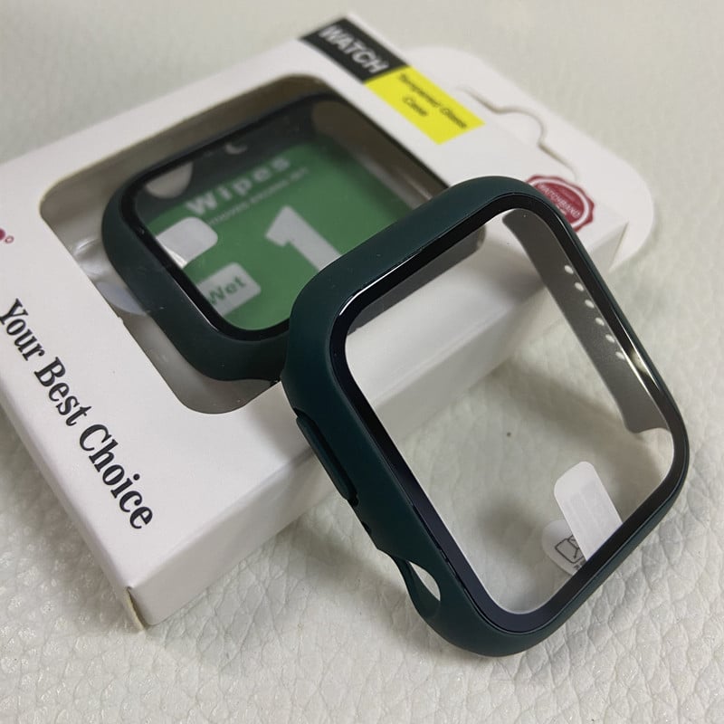 Išmaniojo laikrodžio apsauginis dėklas iWatch S10 su grūdinto stiklo ekrano apsauga — PC medžiaga, 2-in-1 dizainas, 360° apsauga