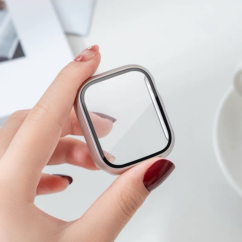 Išmaniojo laikrodžio apsauginis dėklas iWatch S10 su grūdinto stiklo ekrano apsauga — PC medžiaga, 2-in-1 dizainas, 360° apsauga