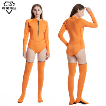 Moterų nardymo kombinezonas SCR neopreno nailono kationas, šiltas, 3 sezonos, skirta nardymui