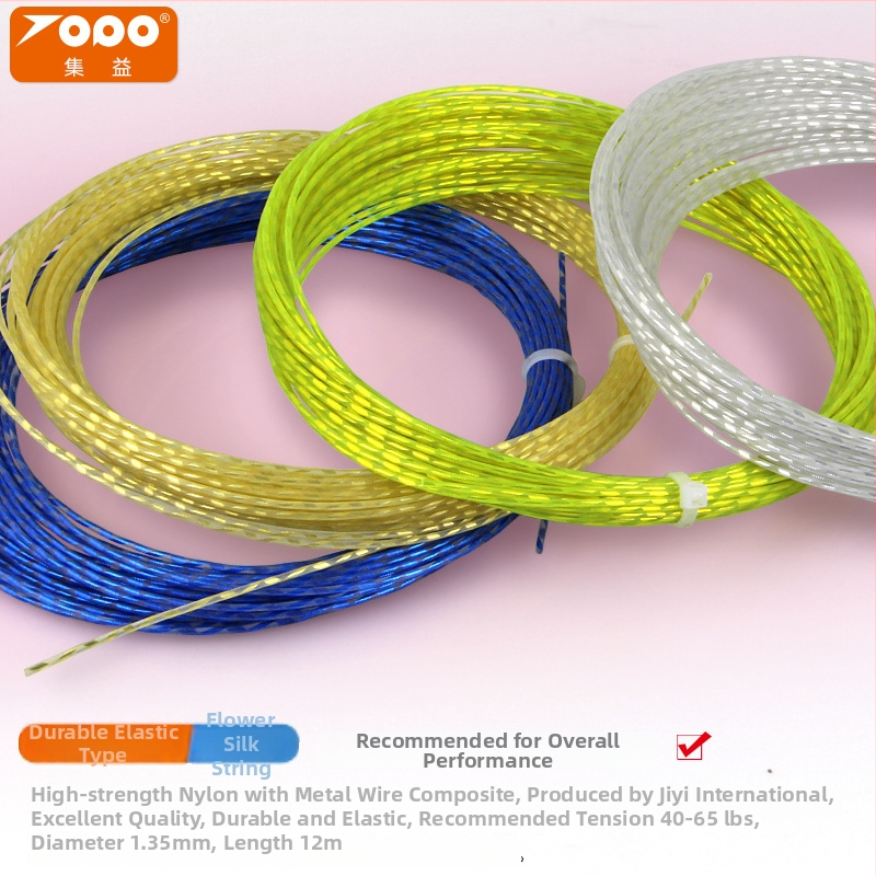 Polyesterové raketové struny, odolné voči nárazu – pre tenis; značka Collect Benefits; vhodné pre tenis, stolný tenis a badminton