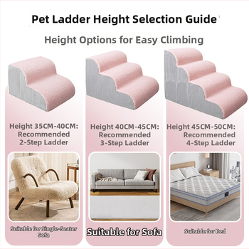 Suņu kāpnes gultai – velūrs, noņemamas un mazgājamas, mājdzīvnieku rampai