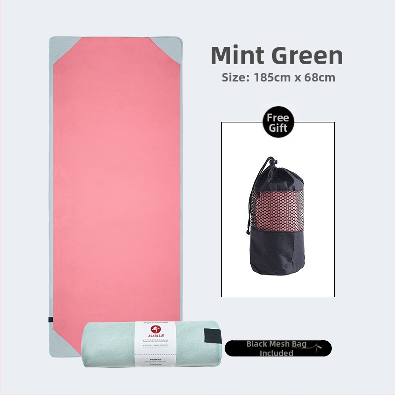 Joga dvielis ar pretslīdēšanas īpašībām, sviedru uzsūcējs uz jogas paklāja